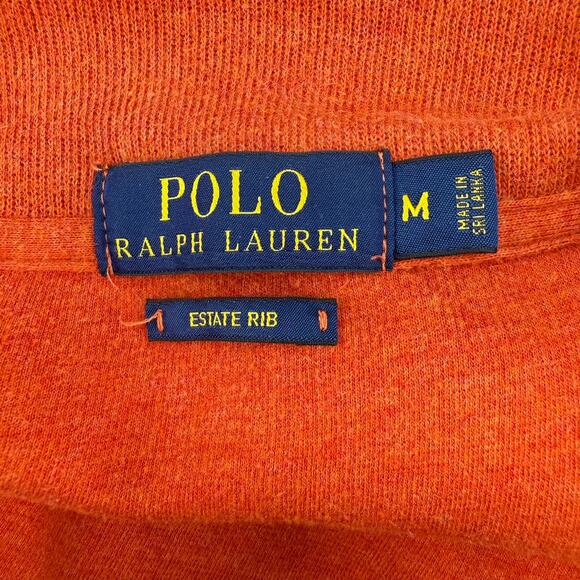 Polo Ralph Lauren Men's M Orange Estate Rib Long Sleeve Quarter Zip Pullover - Picture 6 of 10